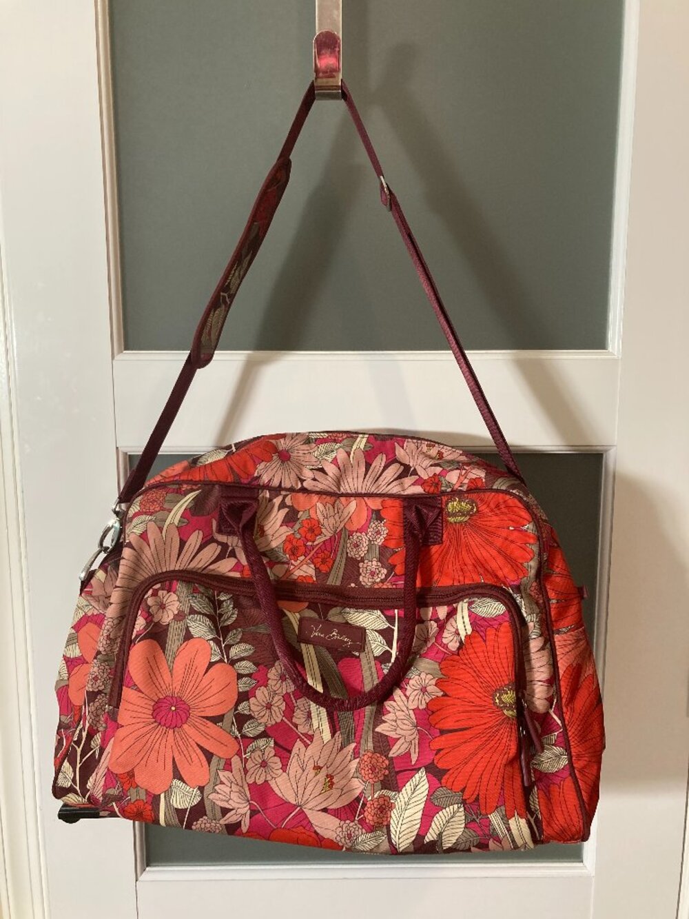 Vera Bradley Lighten Up Weekender Travel Bag in Bohemian Blooms - strap included
